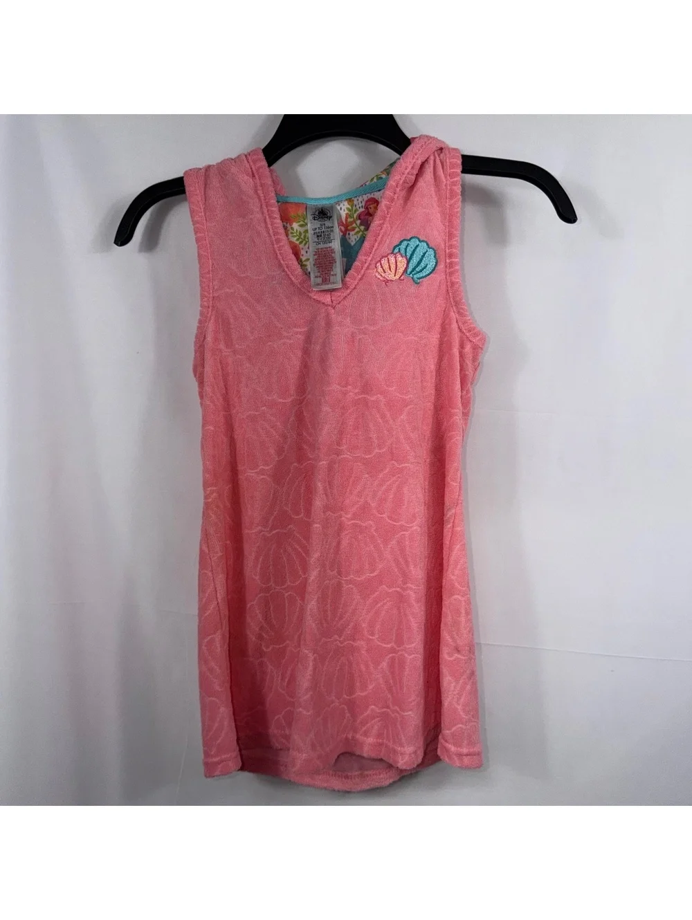 Disney Ariel Girls Hooded Swim Cover Up Size 5/6